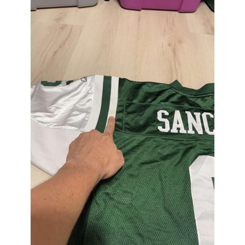 Reebok Mark Sanchez #6 New York Jets NFL Jersey Men's Size 52 2XL Green/White - Picture 8 of 9